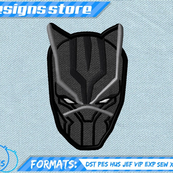 BLACK PANTHER APPLIQUE Superhero Embroidery Machine Design Black Panther Superhero Applique Embroidery Machine Design Superhero Black Design