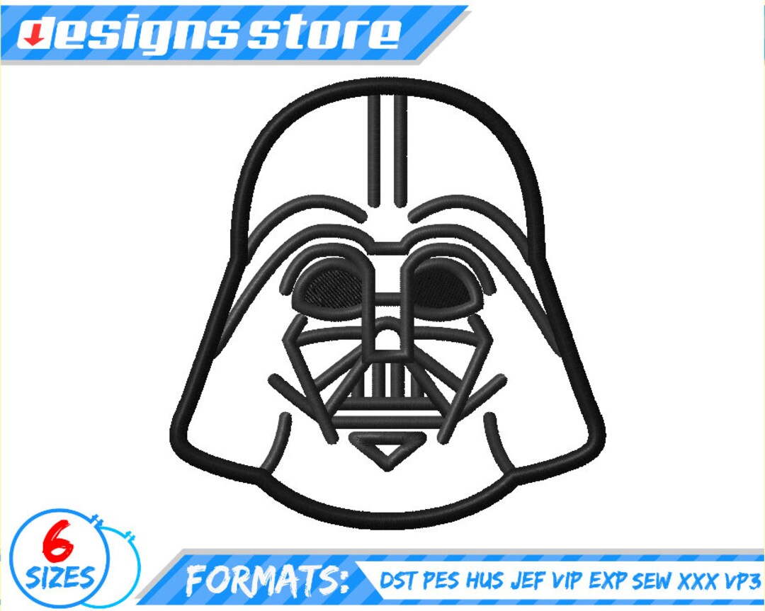 DARTH VADER APPLIQUE Design Embroidery Star Wars Machine R2D2 Applique
