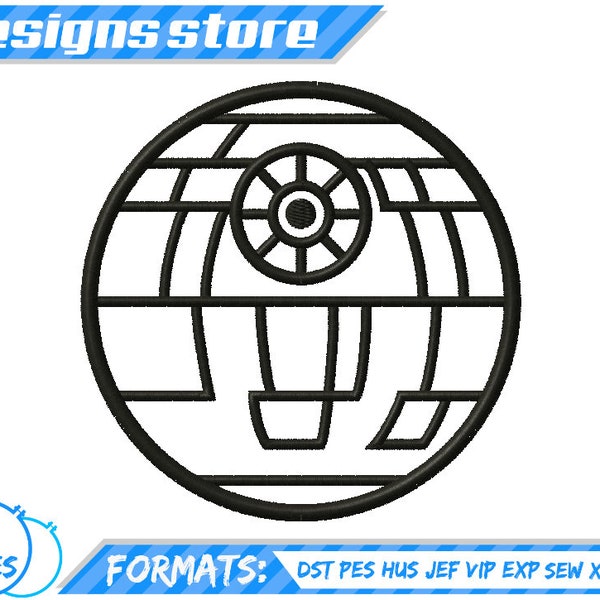 DEATH STAR APPLIQUE Design Embroidery Star Wars Machine R2D2 Applique Embroidery Design Darth Vader embroidery Star Wars BB8 Design Applique