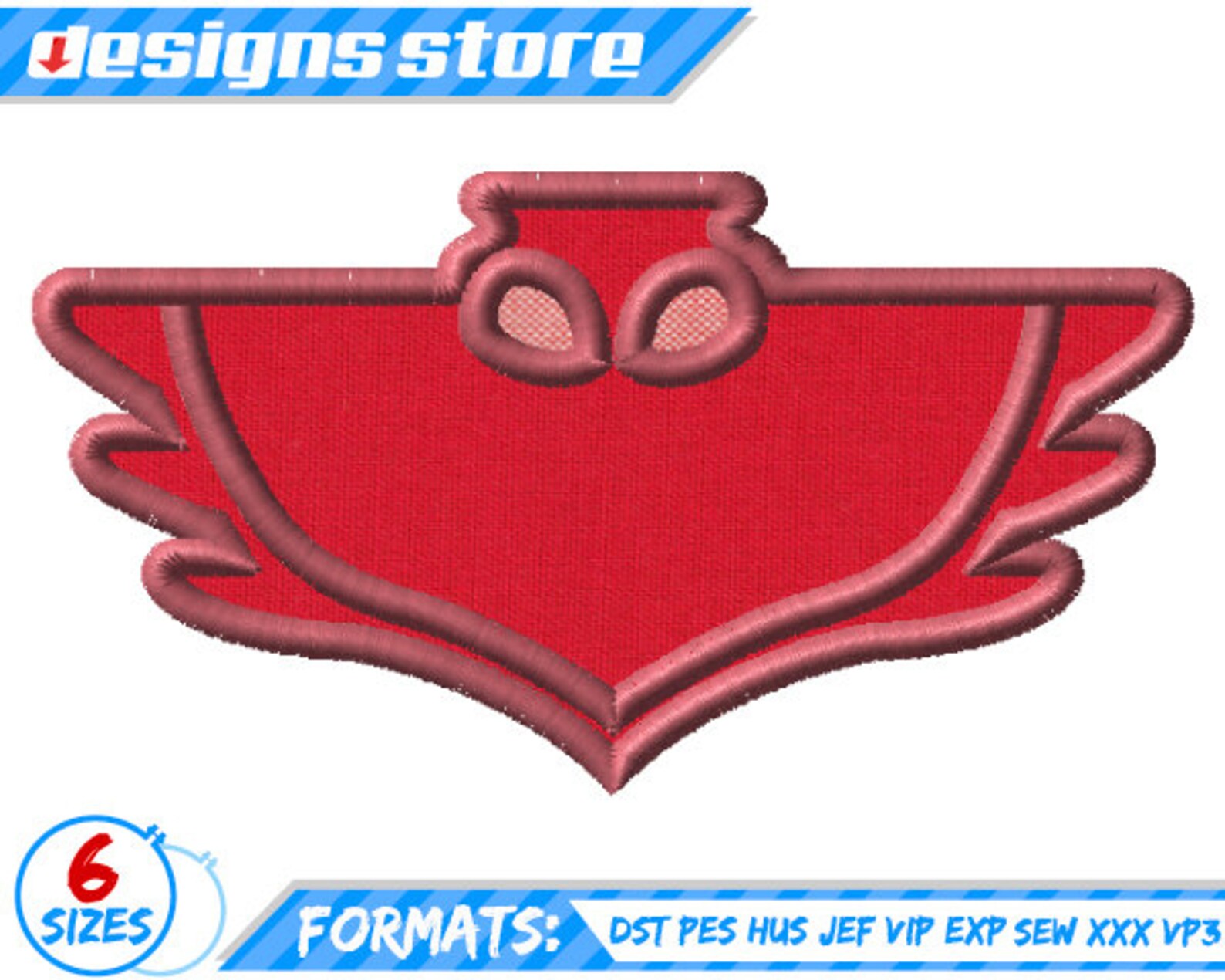 OWLETTE Logo APPLIQUE DESIGN Machine Embroidery Pj Mask Etsy