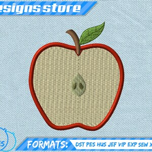 APPLE EMBROIDERY DESIGN, teacher fruit school machine embroidery design, apple spring embroidery design, apple teacher school embroidery