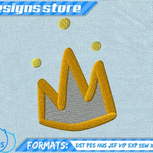 CROWN EMBROIDERY DESIGN, king princess tiara machine embroidery design, crown princess embroidery, crown king embroidery, tiara queen design