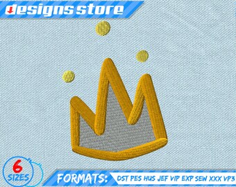 CROWN EMBROIDERY DESIGN, king princess tiara machine embroidery design, crown princess embroidery, crown king embroidery, tiara queen design