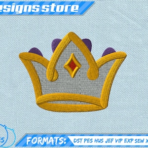 CROWN EMBROIDERY DESIGN, king princess tiara machine embroidery design, crown princess embroidery, crown king embroidery, tiara queen design