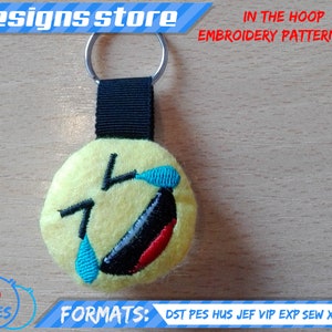 EMOJI EMBROIDERY DESIGN keychain, in the hoop pattern file stuffed keychain emoji embroidery machine design, emojI stuffed keychain ith file image 10