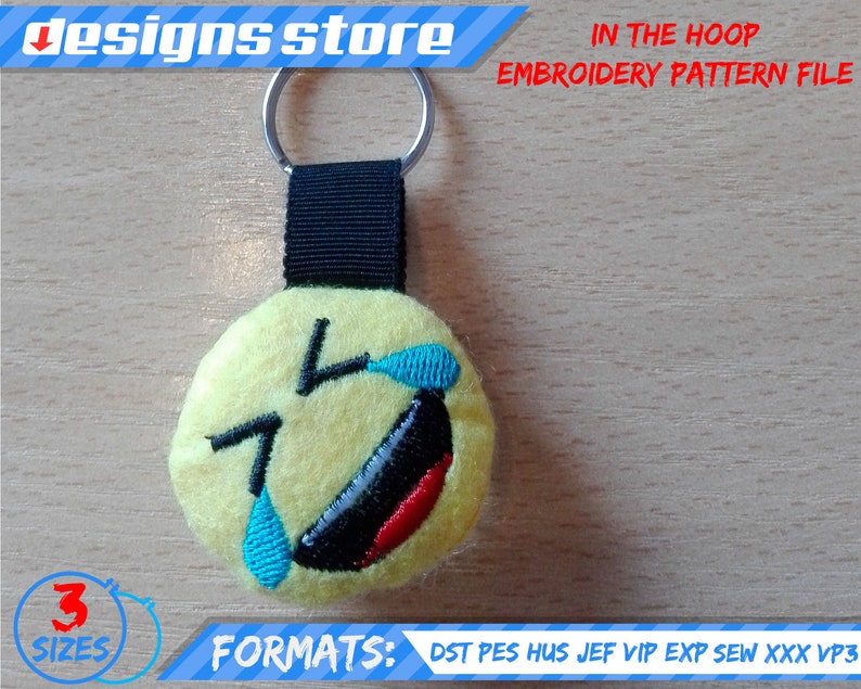 EMOJI EMBROIDERY DESIGN keychain, in the hoop pattern file stuffed keychain emoji embroidery machine design, emojI stuffed keychain ith file image 10