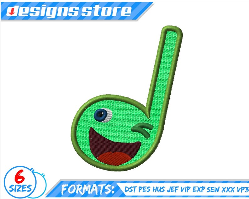 MUSIC Note APPLIQUE DESIGN Baby Cocomelon Embroidery Design Etsy