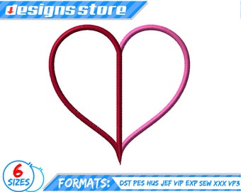 HEART APPLIQUE DESIGN, valentine heart applique embroidery design, heart love applique design, valentine love applique design, heart design