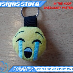 EMOJI EMBROIDERY DESIGN keychain, in the hoop pattern file stuffed keychain emoji embroidery machine design, emojI stuffed keychain ith file image 9