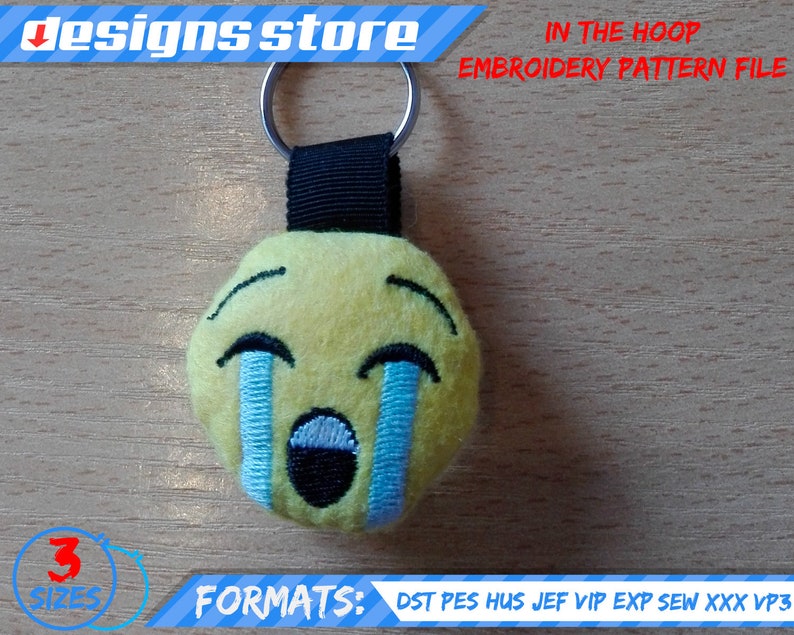 EMOJI EMBROIDERY DESIGN keychain, in the hoop pattern file stuffed keychain emoji embroidery machine design, emojI stuffed keychain ith file image 9
