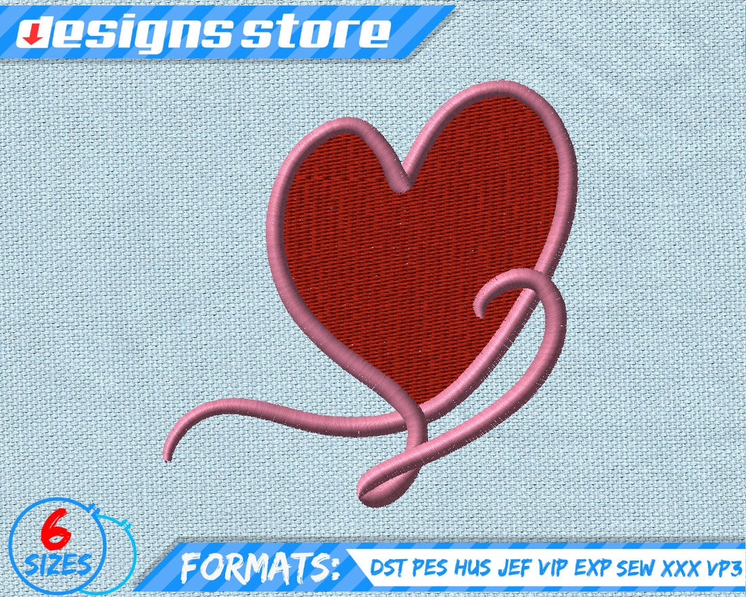 Heart Embroider HEART EMBROIDERY DESIGN, Love Heart Machine Embroidery Design ...