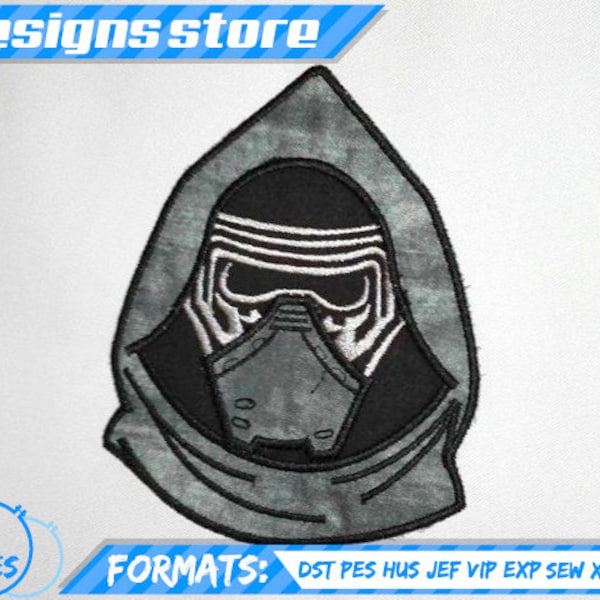 STAR WARS APPLIQUE Kylo Ren Embroidery Design Machine Pattern Star Wars Kylo Ren Applique Embroidery Star Wars Applique Embroidery Design