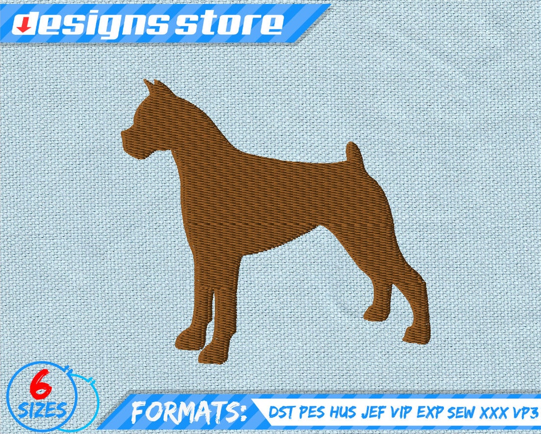 BOXER EMBROIDERY DESIGN, Dog Boxer Breed Machine Embroidery Design, Dog ...
