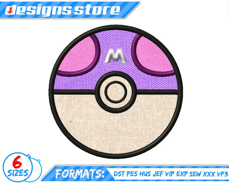 Masterball Pokeball Pokemon Embroidery Machine Design Pikachu Pokeball Pokemon Go Embroidery Design Super Ball Master Ball Pokeball Design