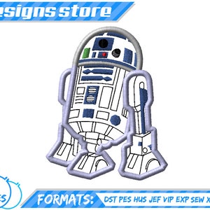 STAR WARS R2D2 APPLIQUE Design Embroidery Star Wars Machine R2D2 Applique Embroidery Design Darth Vader embroidery Star Wars Design Applique image 1