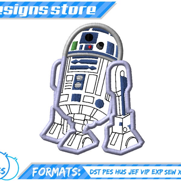 STAR WARS R2D2 APPLIQUE Design Embroidery Star Wars Machine R2D2 Applique Embroidery Design Darth Vader embroidery Star Wars Design Applique