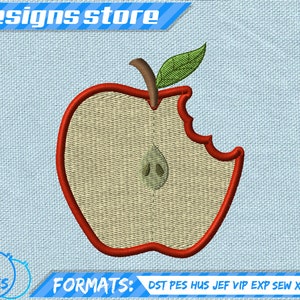 APPLE EMBROIDERY DESIGN, teacher fruit school machine embroidery design, apple spring embroidery design, apple teacher school embroidery