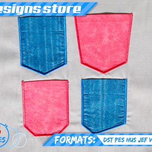POCKET APPLIQUE DESIGN embroidery  In the hoop ith pocket embroidery machine designs Pack