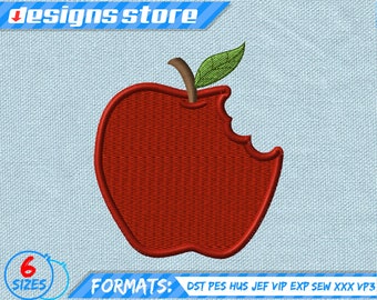 APPLE EMBROIDERY DESIGN, teacher fruit school machine embroidery design, apple spring embroidery design, apple teacher school embroidery