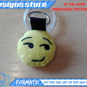 EMOJI KEYCHAIN EMBROIDERY design, in the hoop pattern file stuffed keychain emoji embroidery machine design, emoji stuffed keychain ith file