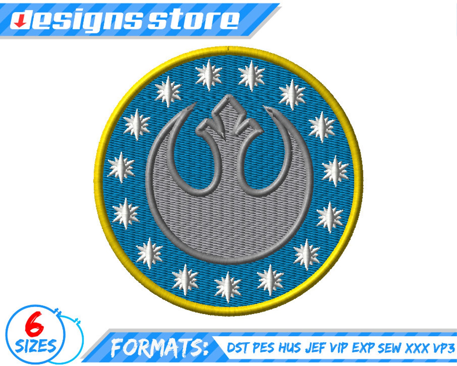 STAR WARS BB8 EMBROIDERY Design Machine Star Wars Embroidery Etsy