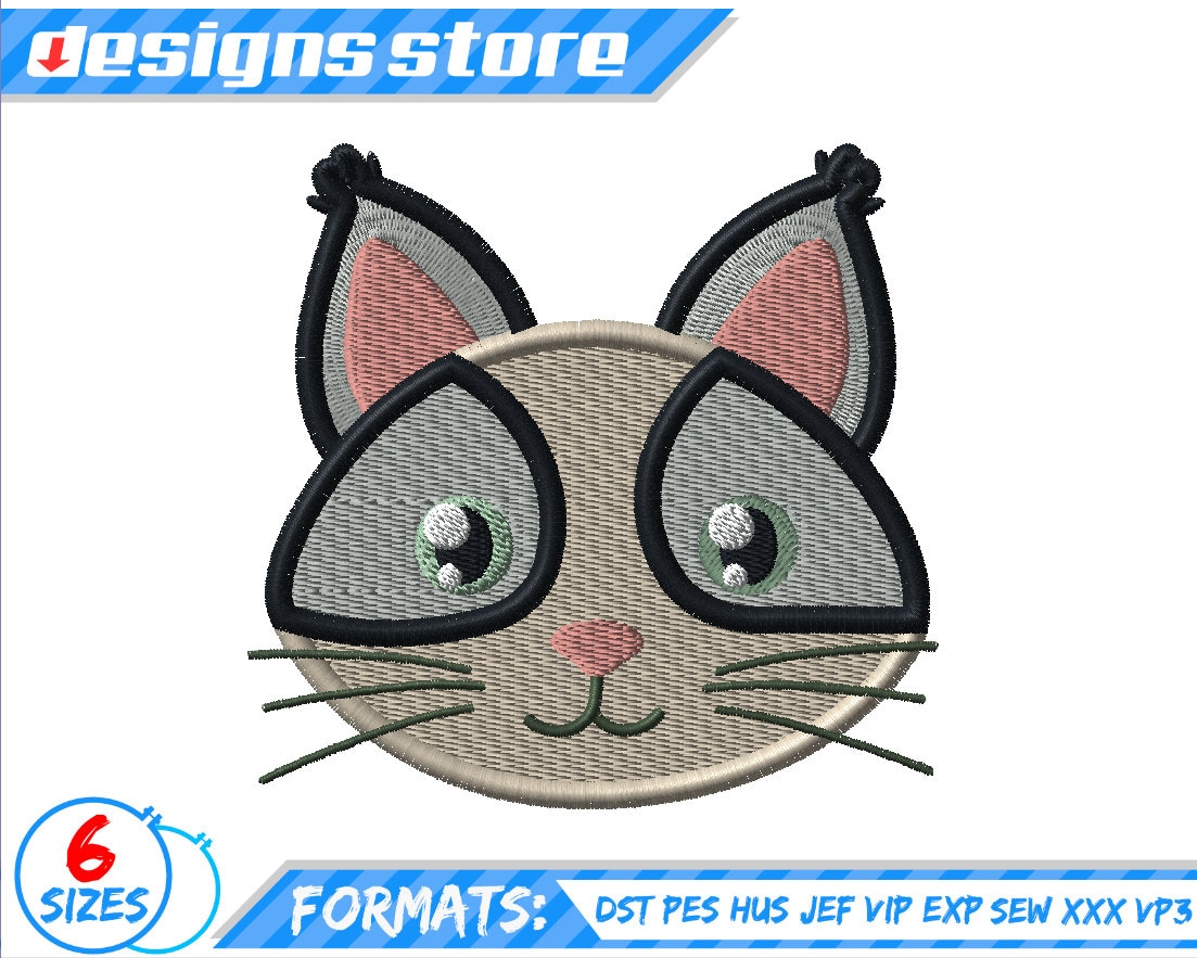 CAT EMBROIDERY DESIGN Animal Pet Cat Embroidery Design - Etsy Israel