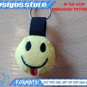 EMOJI KEYCHAIN EMBROIDERY design, in the hoop pattern file stuffed keychain emoji embroidery machine design, emojI stuffed keychain ith file