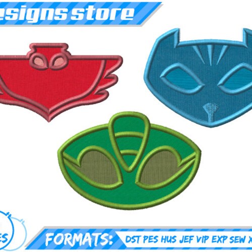 OWLETTE Logo APPLIQUE DESIGN Machine Embroidery Pj Mask Etsy