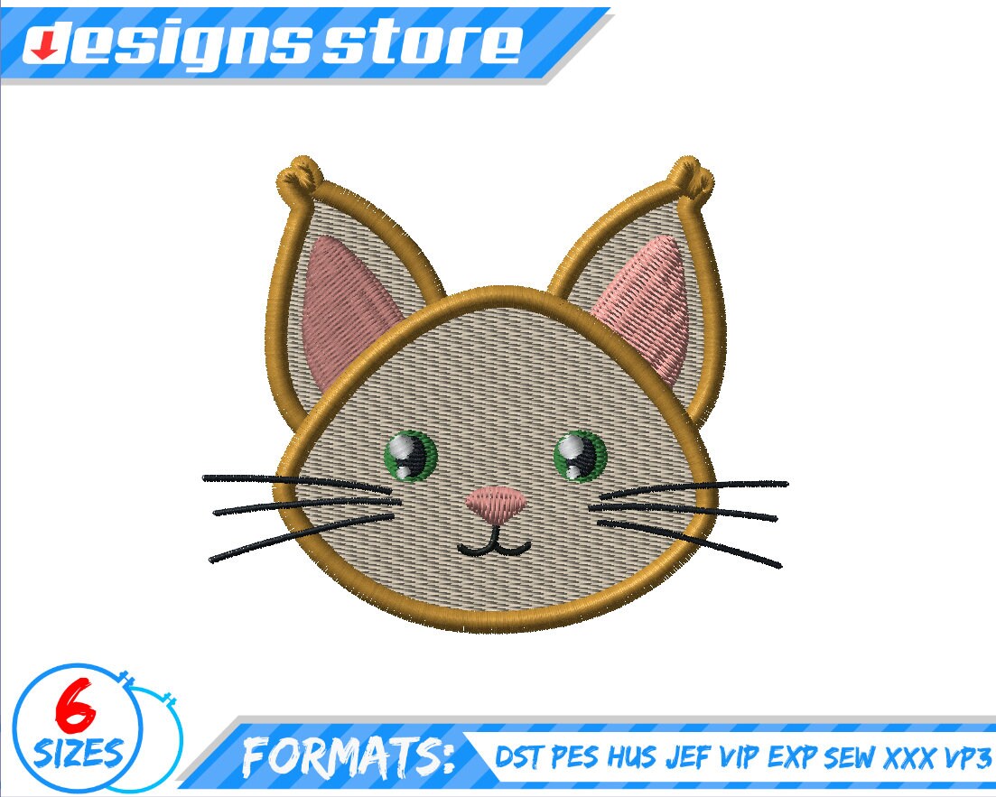 CAT EMBROIDERY DESIGN Animal Pet Cat Embroidery Design - Etsy Hong Kong