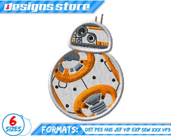 BB8 Aplique STAR WARS diseño de bordado a maquina