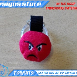 EMOJI KEYCHAIN EMBROIDERY design, in the hoop pattern file stuffed keychain emoji embroidery machine design, emoji stuffed keychain ith file