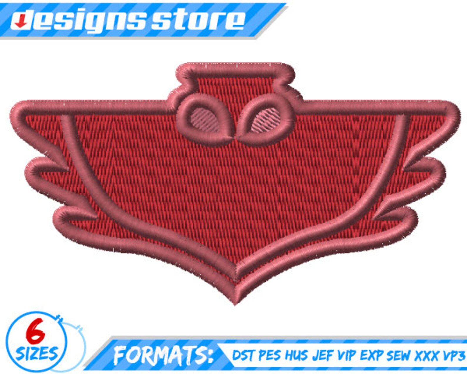 OWLETTE Logo EMBROIDERY DESIGN Machine Amaya Pj Mask Superhero Etsy UK