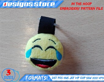 EMOJI KEYCHAIN EMBROIDERY design, in the hoop pattern file stuffed keychain emoji embroidery machine design, emoji stuffed keychain ith file