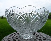 WATERFORD Crystal Classic Collection - large 10 quot Round Crystal footed Centerpiece Bowl in the Second Edition quot SEAHORSE quot pattern