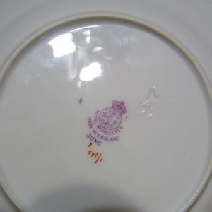 Royal Worcester, England ONE or SET 4 - Dinner Plate(s) or Salad Plate(s) in the Z502-1 JUNE pattern w/ Turquoise edging & Flowers image 9