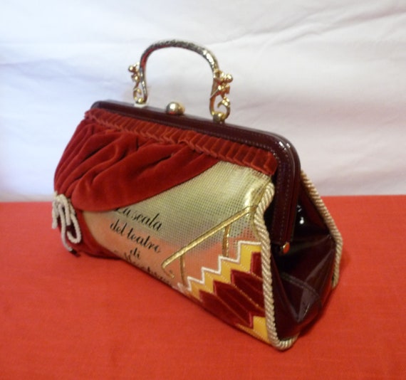 LOUIS VUITTON Magenta Handbag Purse Velvet Interior EXC Condition
