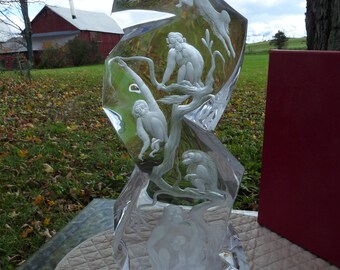 Moser モーゼル クリスタル カット クロコダイル モチーフ オブジェ Moser, Czech Republic - Signed SVOBODA Hand Cut Clear