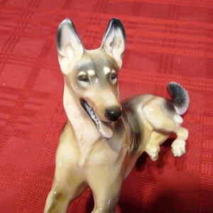 Rosenthal, Germany...Model #707 designed by Prof. Theodor Kärner - Reclining German Shepherd Porcelain DOG FIGURINE - c.1953