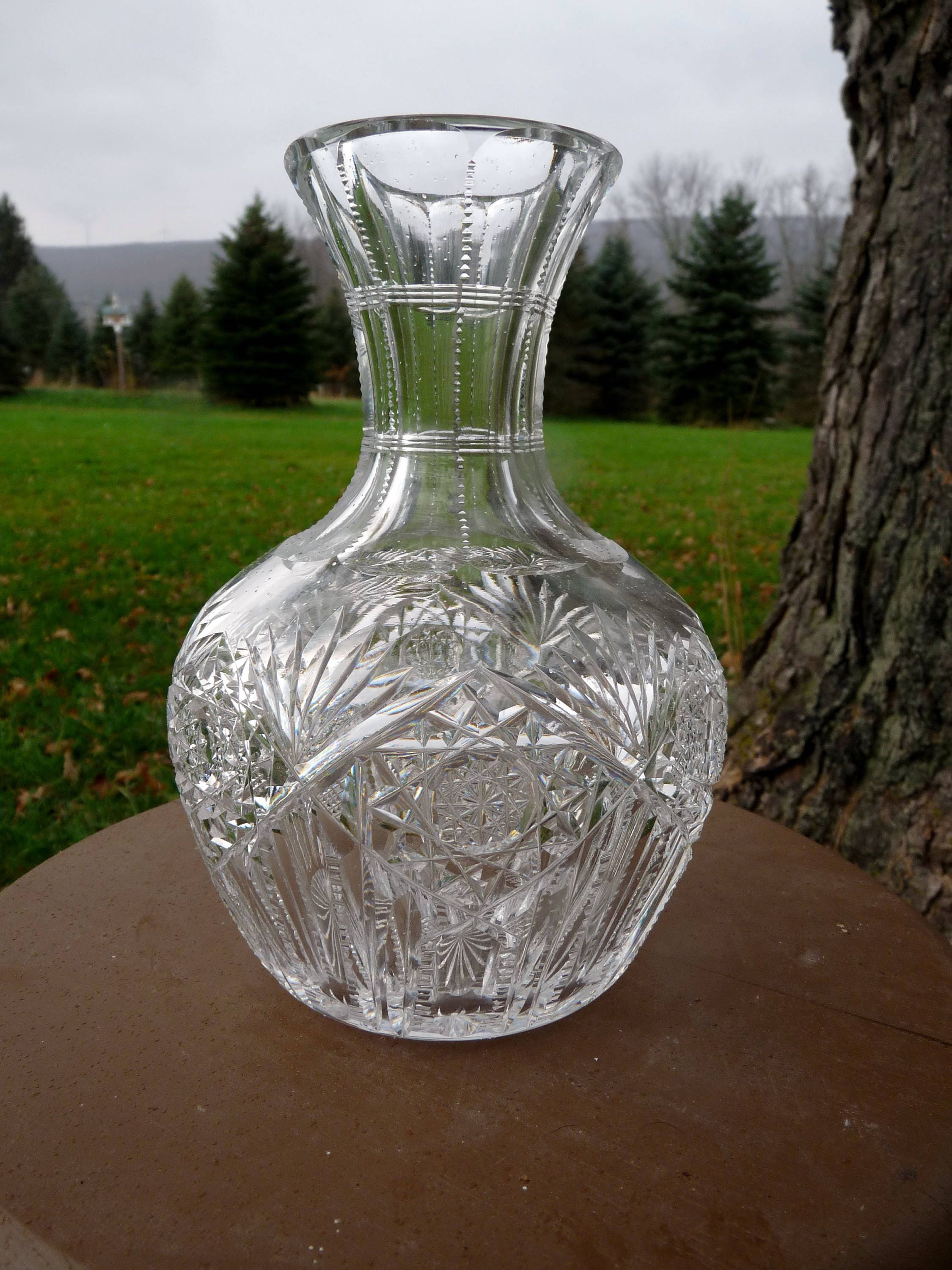 American Brilliant Cut Glass Water Carafe 