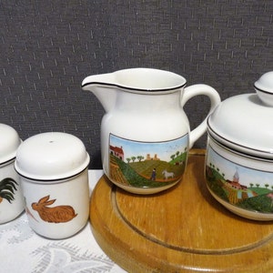 Villeroy & Boch  DESIGN NAIF Serveware Accessories - CHOICE Animals Salt and Pepper Shakers or Farm Sugar Bowl and Man w/ Donkey Creamer Set