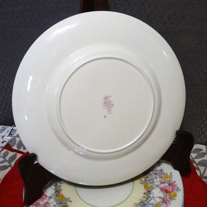 Royal Worcester, England ONE or SET 4 - Dinner Plate(s) or Salad Plate(s) in the Z502-1 JUNE pattern w/ Turquoise edging & Flowers image 7