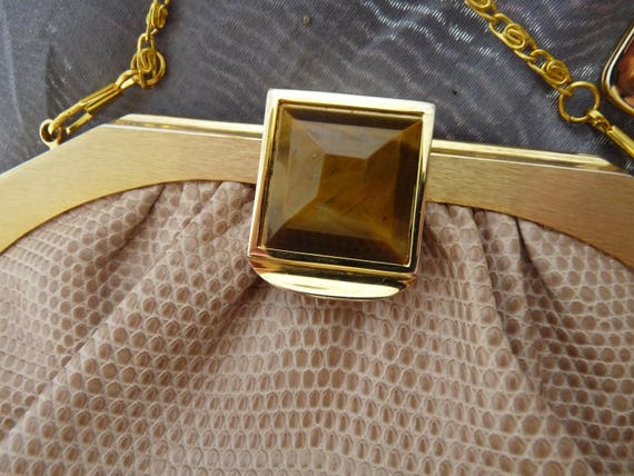 JUDITH LEIBER 1980's  Beige KARUNG  Snakeskin - C… - image 2