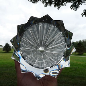 etched and signed by designer Erika Lagerbielke for Orrefors, Sweden - &quot;ZODIAC&quot; Crystal Flower Vase EL - 4729-22