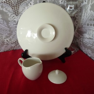 KPM Berlin - URBINO White - CHOICE: Serving Dish Lid (used as Round Tray) / Small Creamer Jug / Sugar Bowl Lid - Blue Sceptre mark