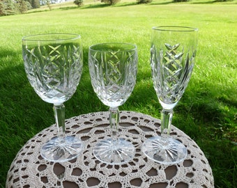 Waterford Signed - Cut Crystal &quot;Glengarriff&quot; pattern - CHOICE - Claret Wine Glass(s) - Water Glass(s) or Champagne Flute(s)