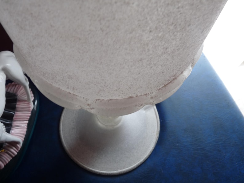 Italia, Seguso Vetri D'Arte, firmada - Par - Lámparas de mesa MURANO Campana de 58 cm de altura con cristal blanco esmerilado Corroso imagen 7