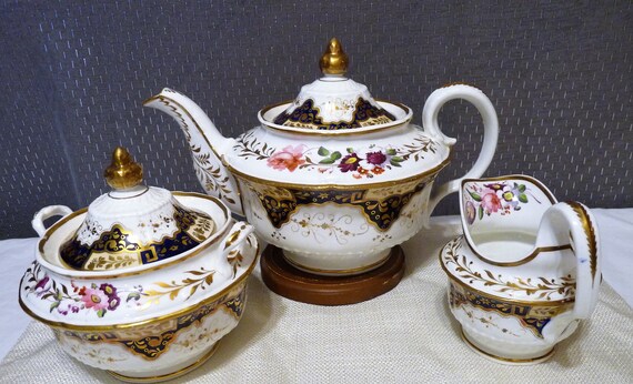 Hicks, Meigh & Johnson, Staffordshire - C.1835 - 3pc TEA