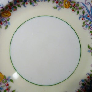 Royal Worcester, England ONE or SET 4 - Dinner Plate(s) or Salad Plate(s) in the Z502-1 JUNE pattern w/ Turquoise edging & Flowers image 6