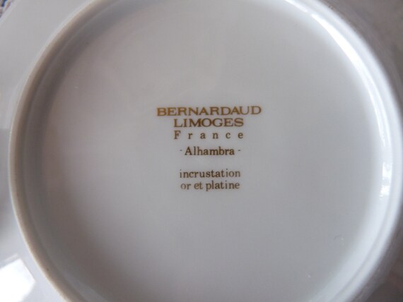 Bernardaud Limoges France ALHAMBRA Gold & Platinum Encrusted 4pc 