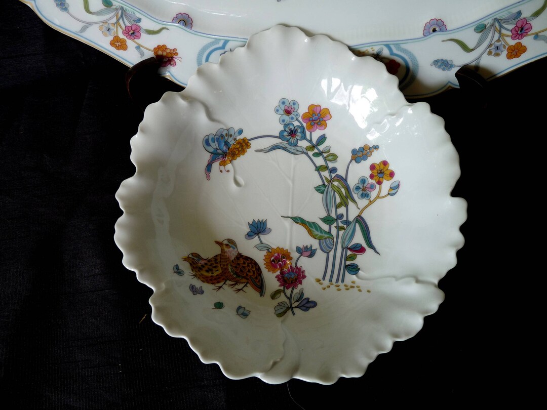 Haviland Limoges France GOLDEN QUAIL aux Cailles One Freeform Embossed